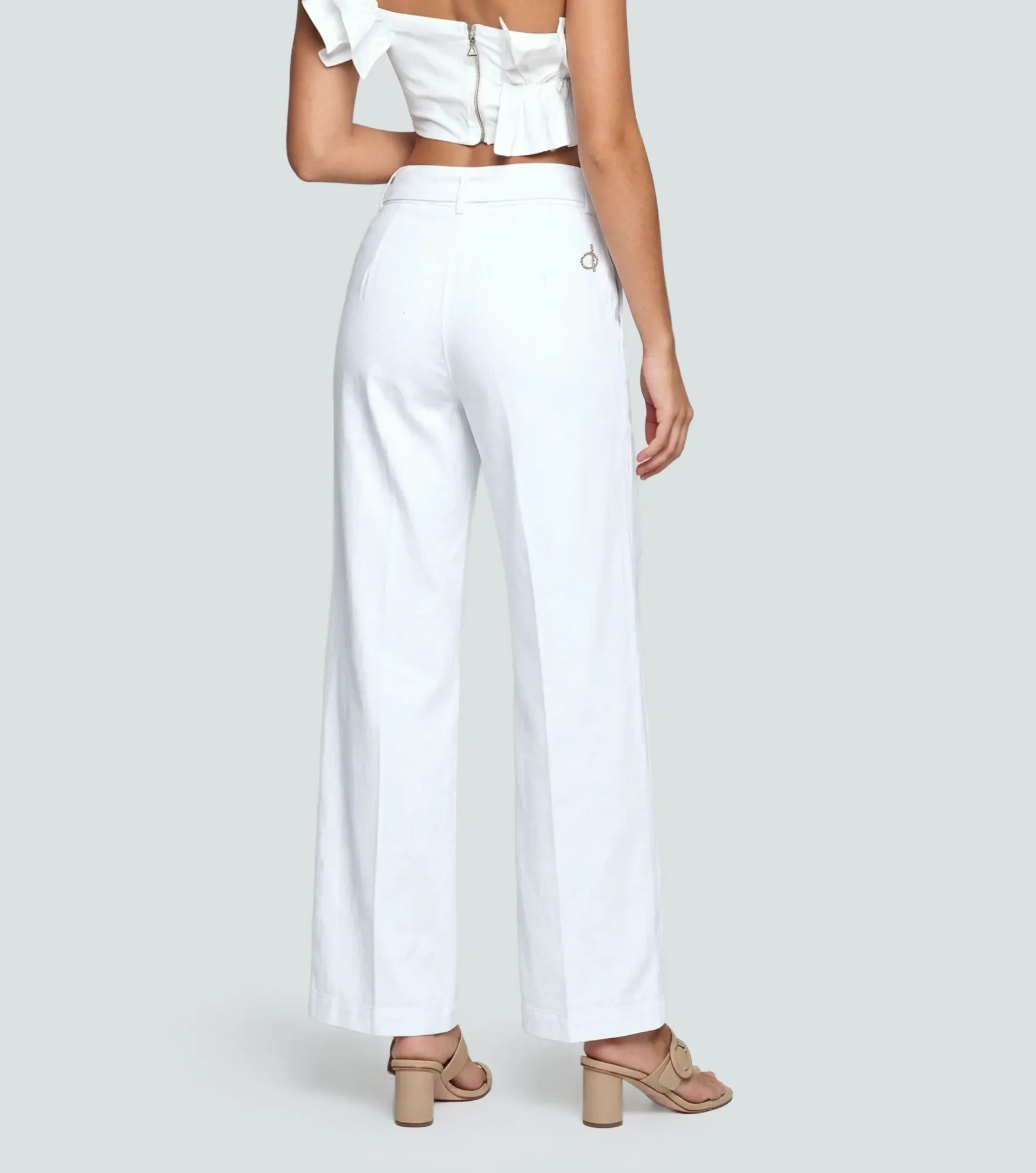 Pantalon Para Mujer Hera Unicolor En Lino Derek 830213 BL