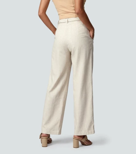 Pantalon Para Mujer Hera Unicolor En Lino DerekKQ