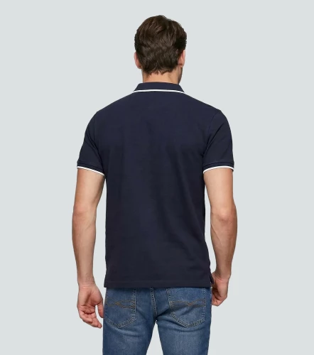 Slim Julian Polo Unicolor Con Bordado UnserAZ