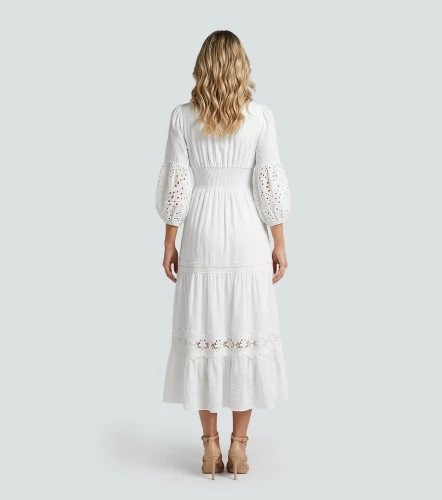 Vestido Largo Para Mujer Con Detalles En Ojalillo DerekAR