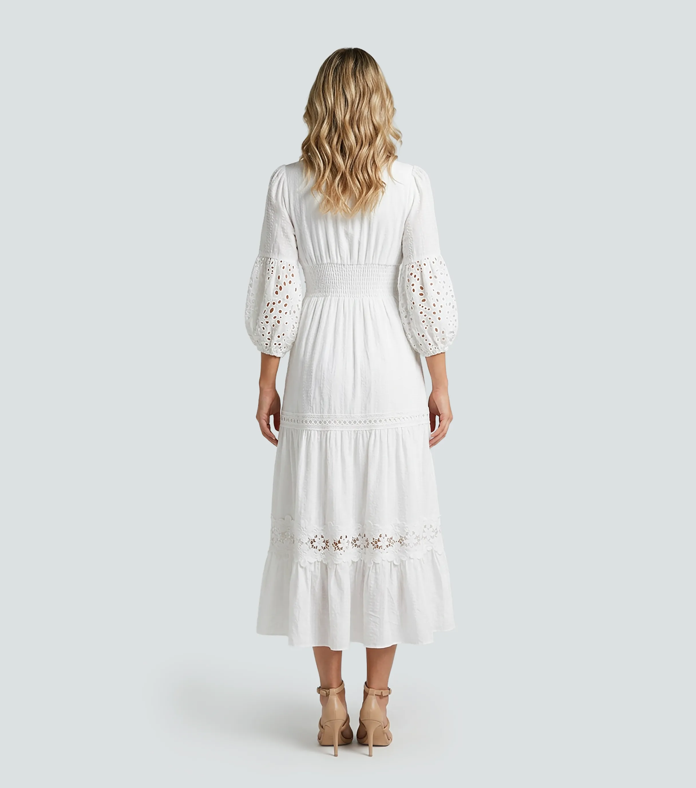 Vestido Largo Para Mujer Con Detalles En Ojalillo Derek 838717 AR