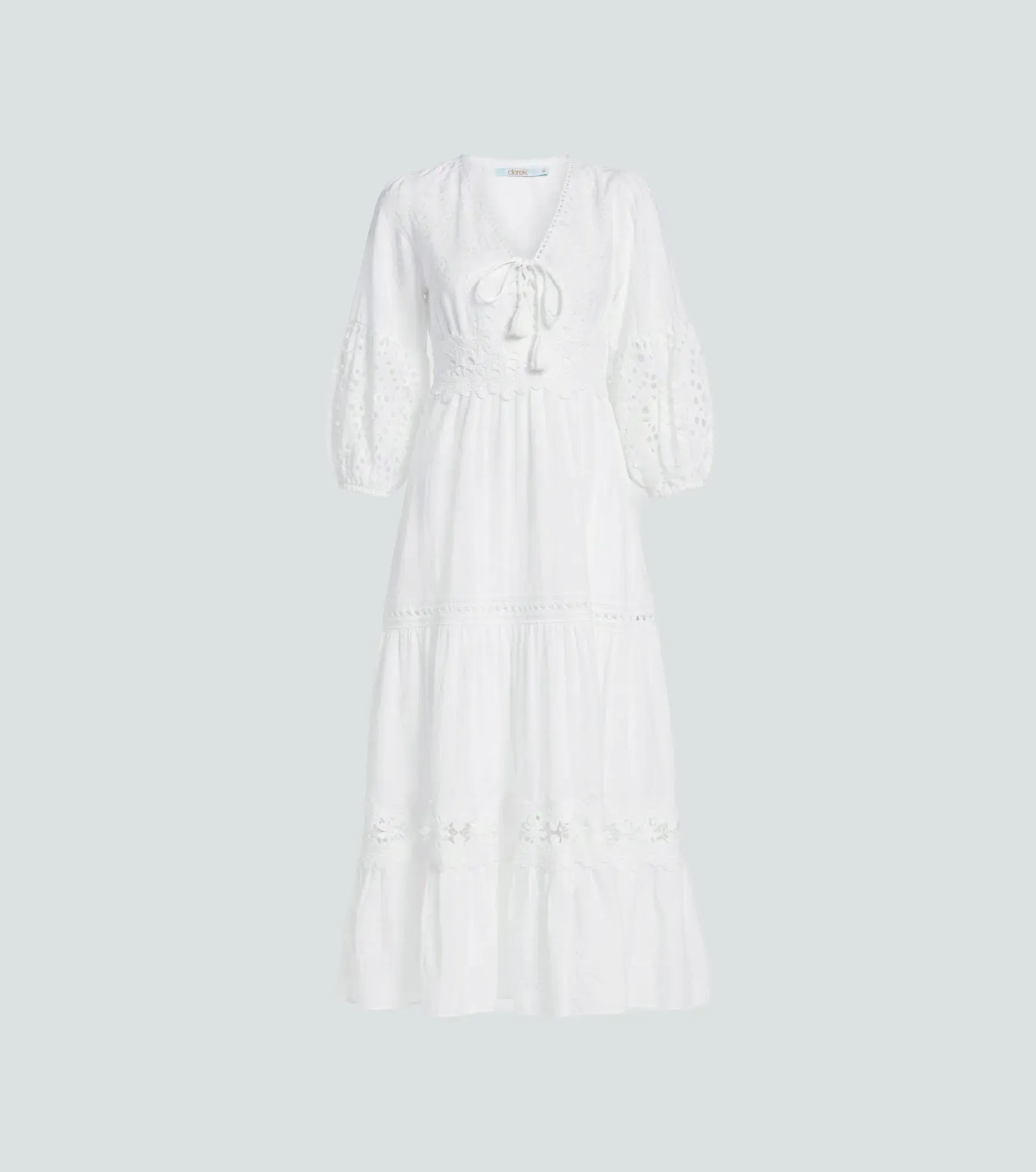 Vestido Largo Para Mujer Con Detalles En Ojalillo Derek 838717 AR