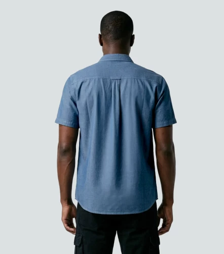 Yves Camisa En Denim Masculina GroggyAZ