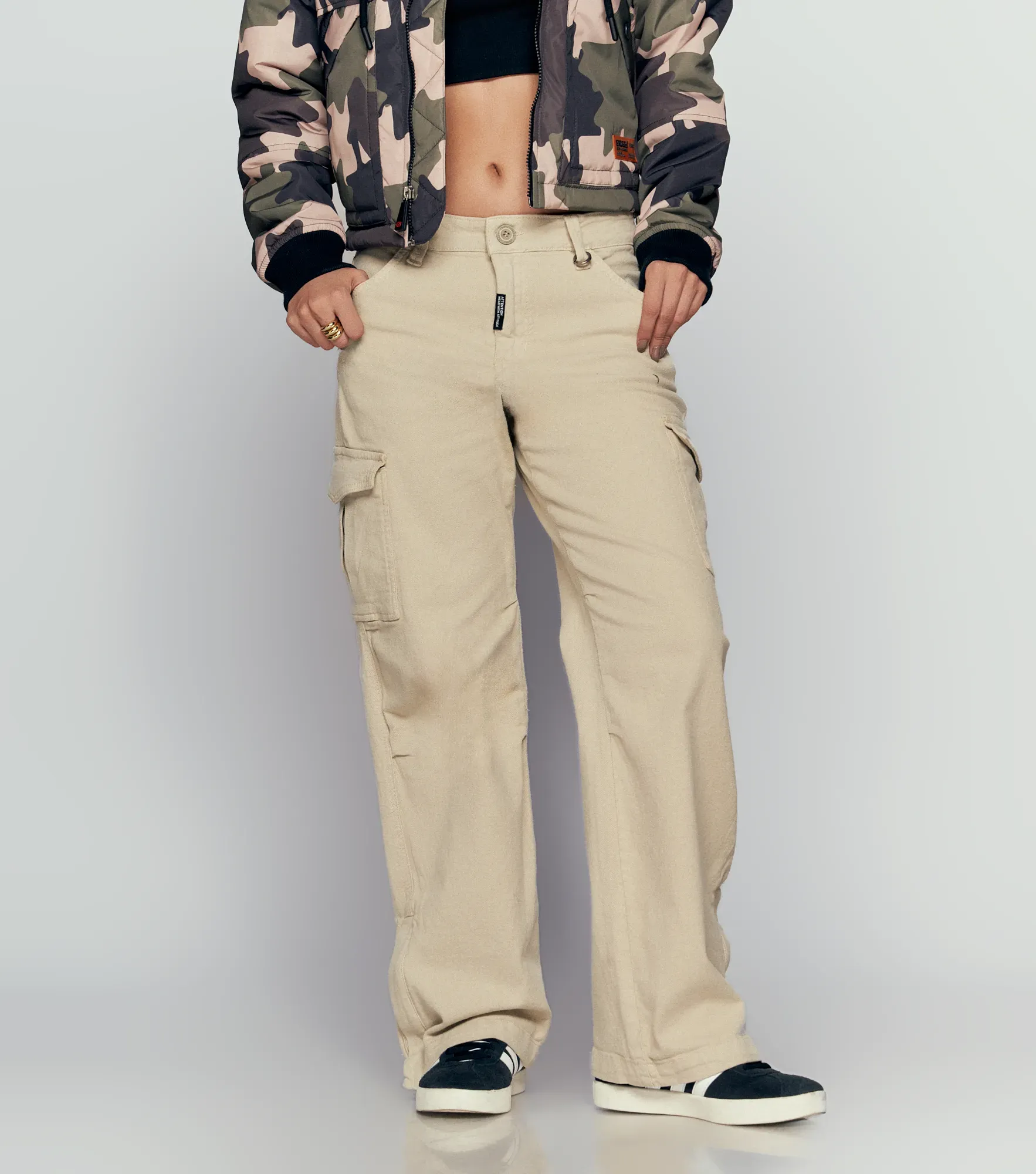 Zinnia Pantalon Cargo Femenino Groggy 834669 BG