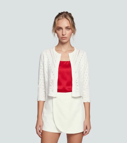 Cardigan Tejido Para Mujer Unicolor Manga Larga Sara DerekAR