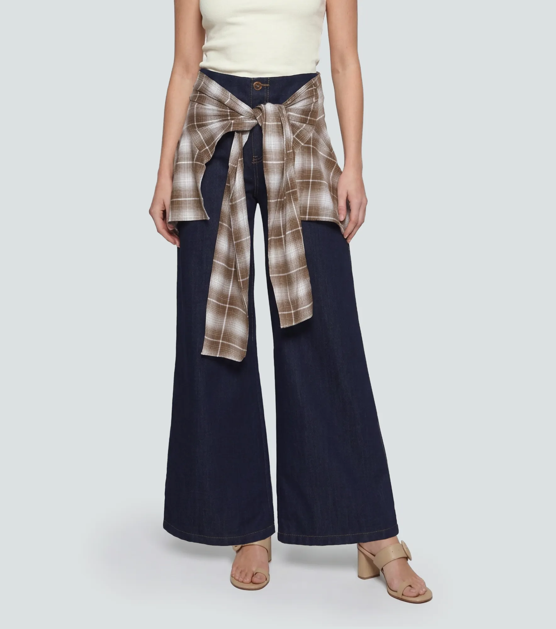 Praga Jean Para Mujer Wide Leg Con Panoleta Nahomi Derek 838376 AZ