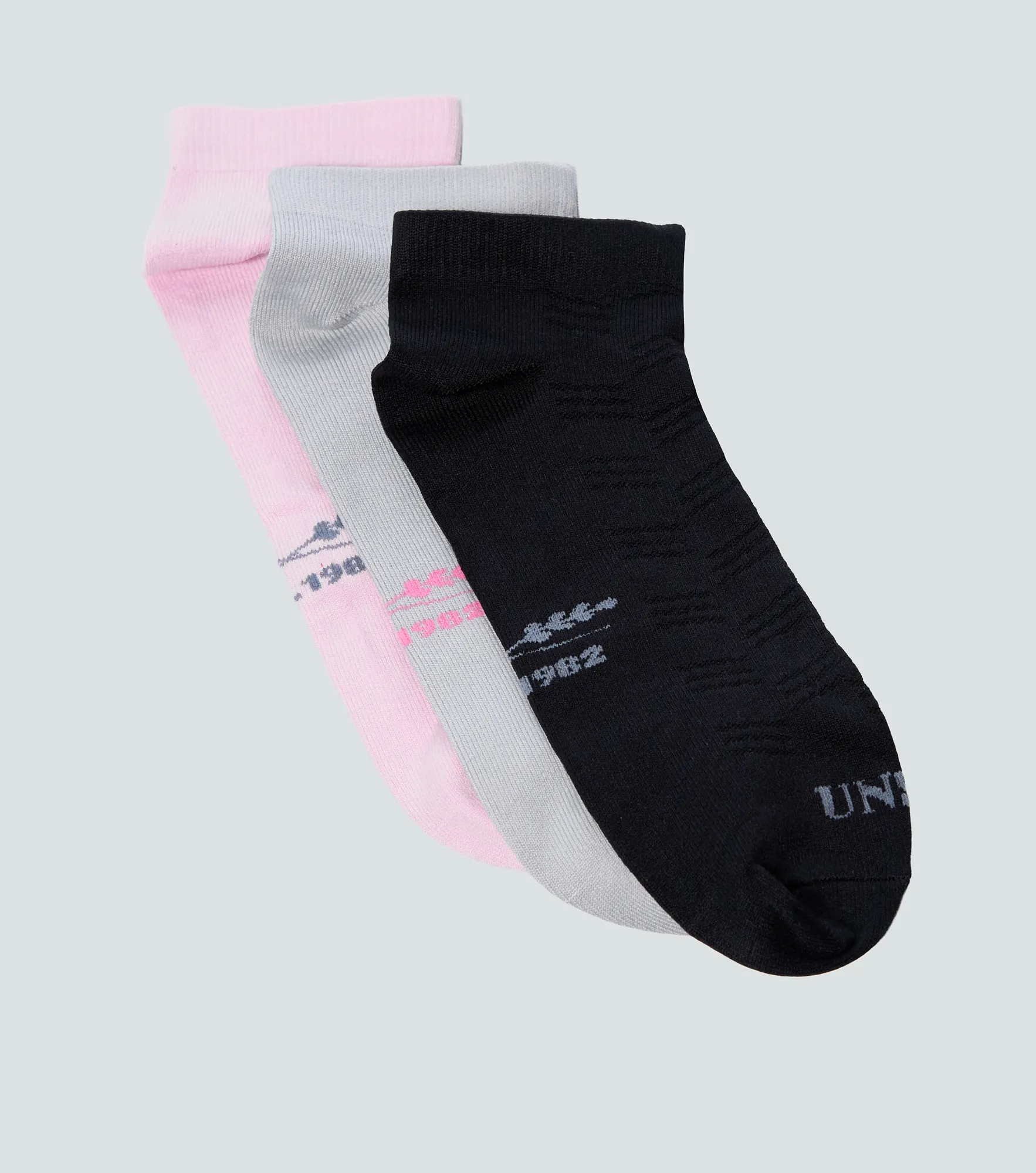Damaris Tripack Medias Unicolor Con Texto En Puntera Unser 839410 CU