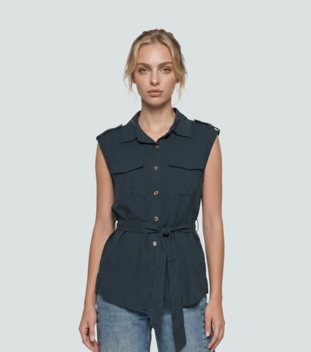Blusa Sin Mangas Unicolor DerekVD