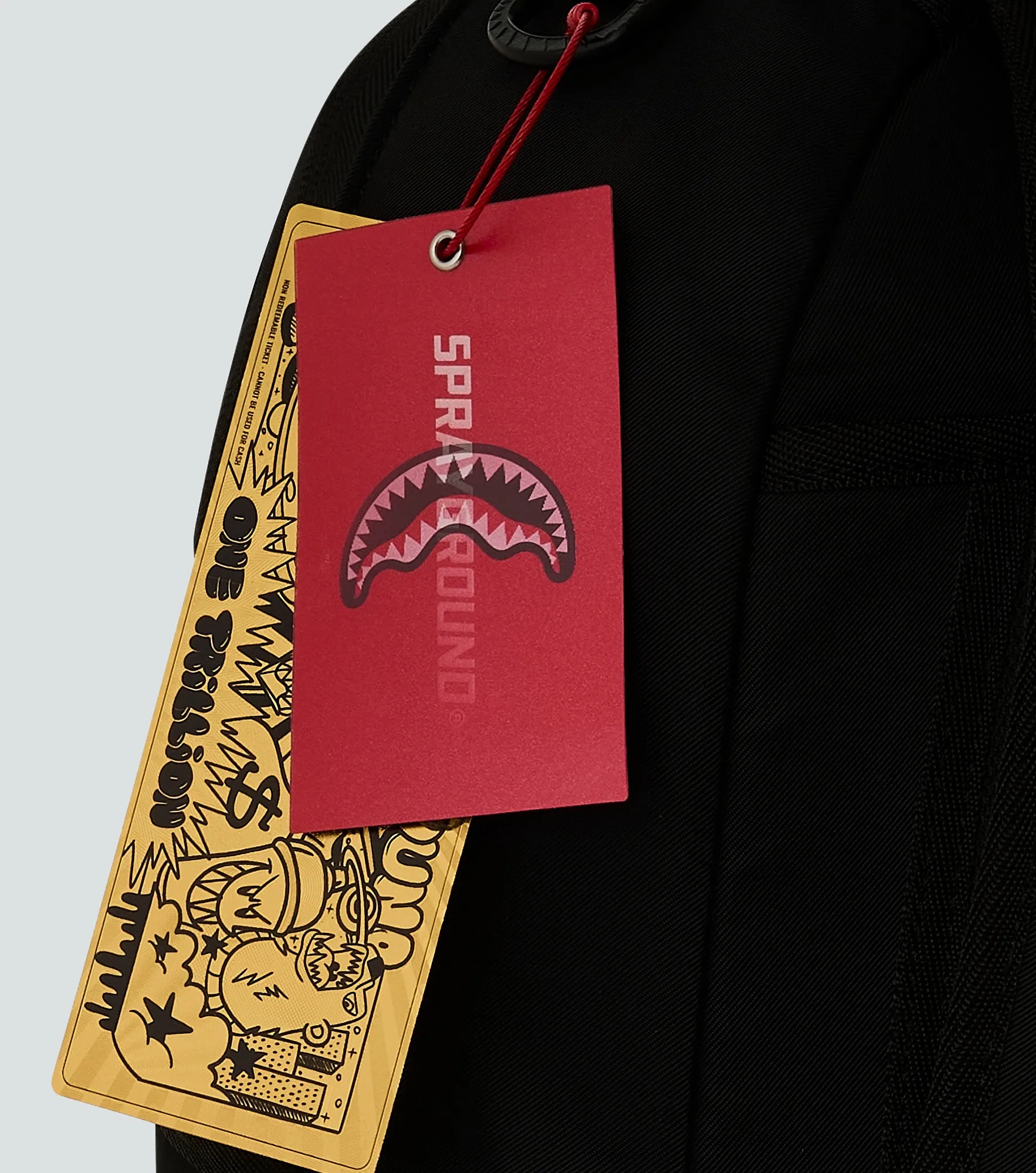 Morral Sprayground Shark Central White Stencil Shark Black Nylon 134800 NG
