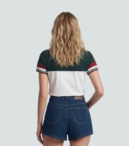 Polo Para Mujer Combinado Manga Corta DerekVO