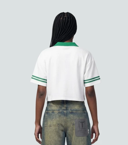 Nohe Blusa Crop Tipo Polo Estampada TyperAR