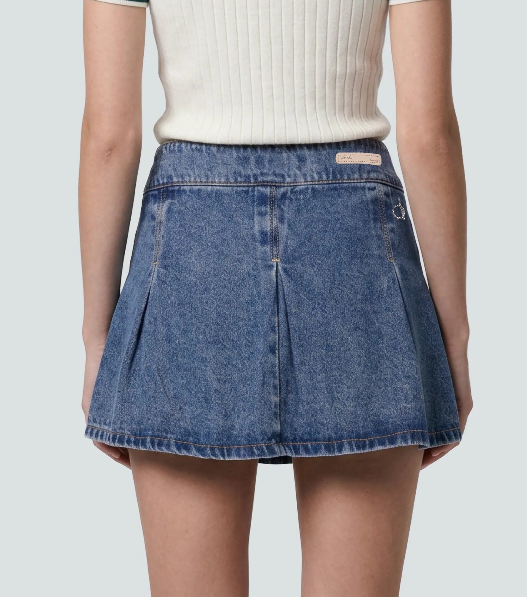 Falda En Indigo Para Mujer Con Pliegues Y Proceso Derek 838218 AZ