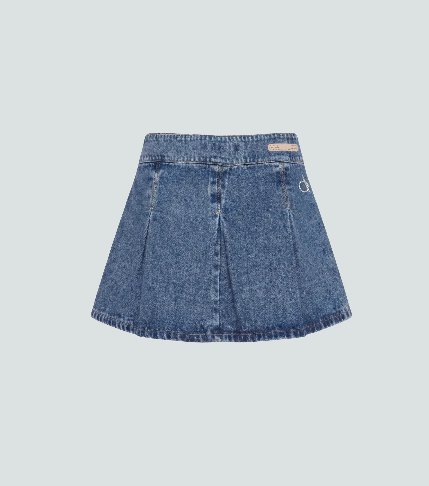 Falda En Indigo Para Mujer Con Pliegues Y Proceso Derek 838218 AZ