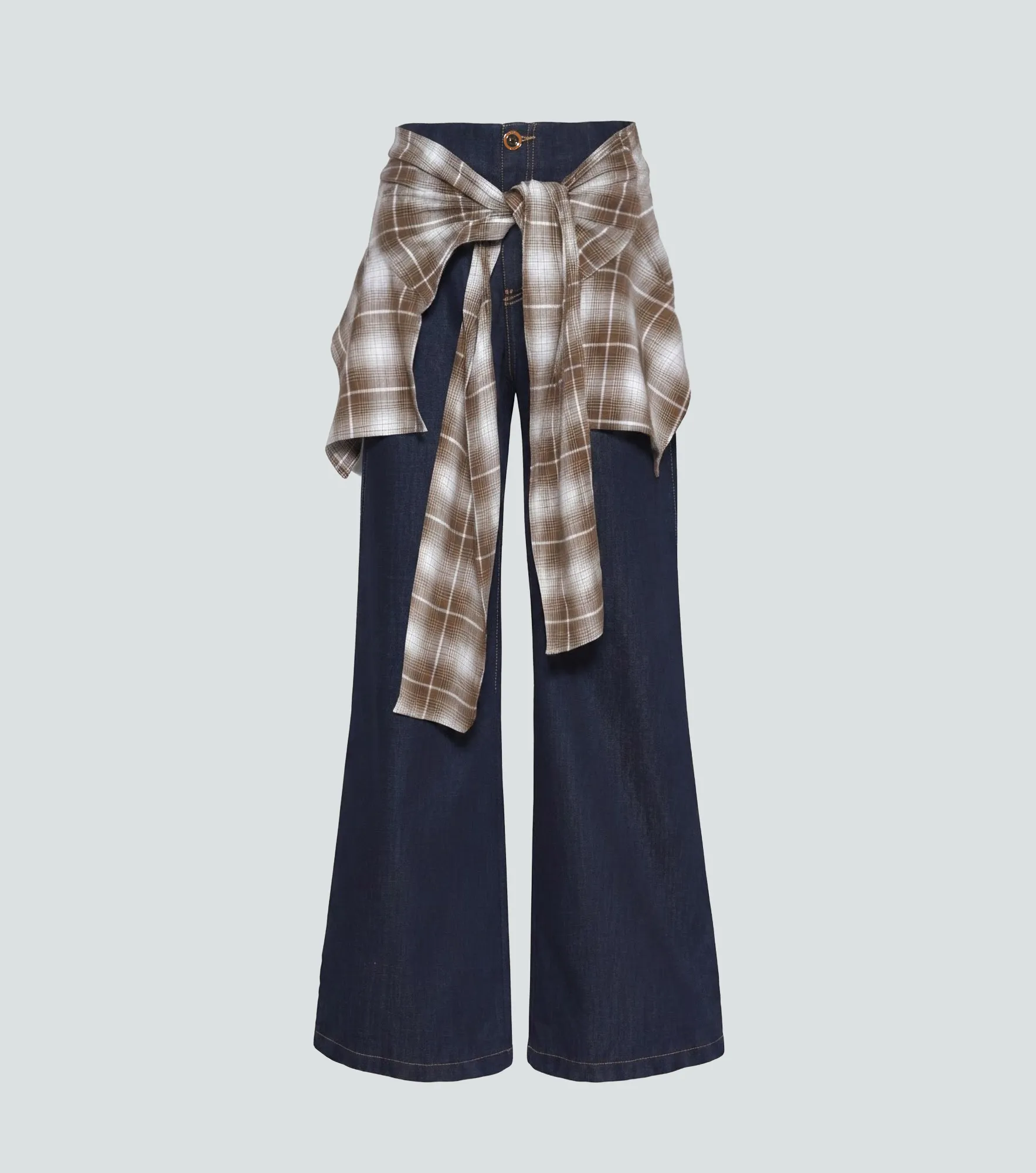 Praga Jean Para Mujer Wide Leg Con Panoleta Nahomi Derek 838376 AZ