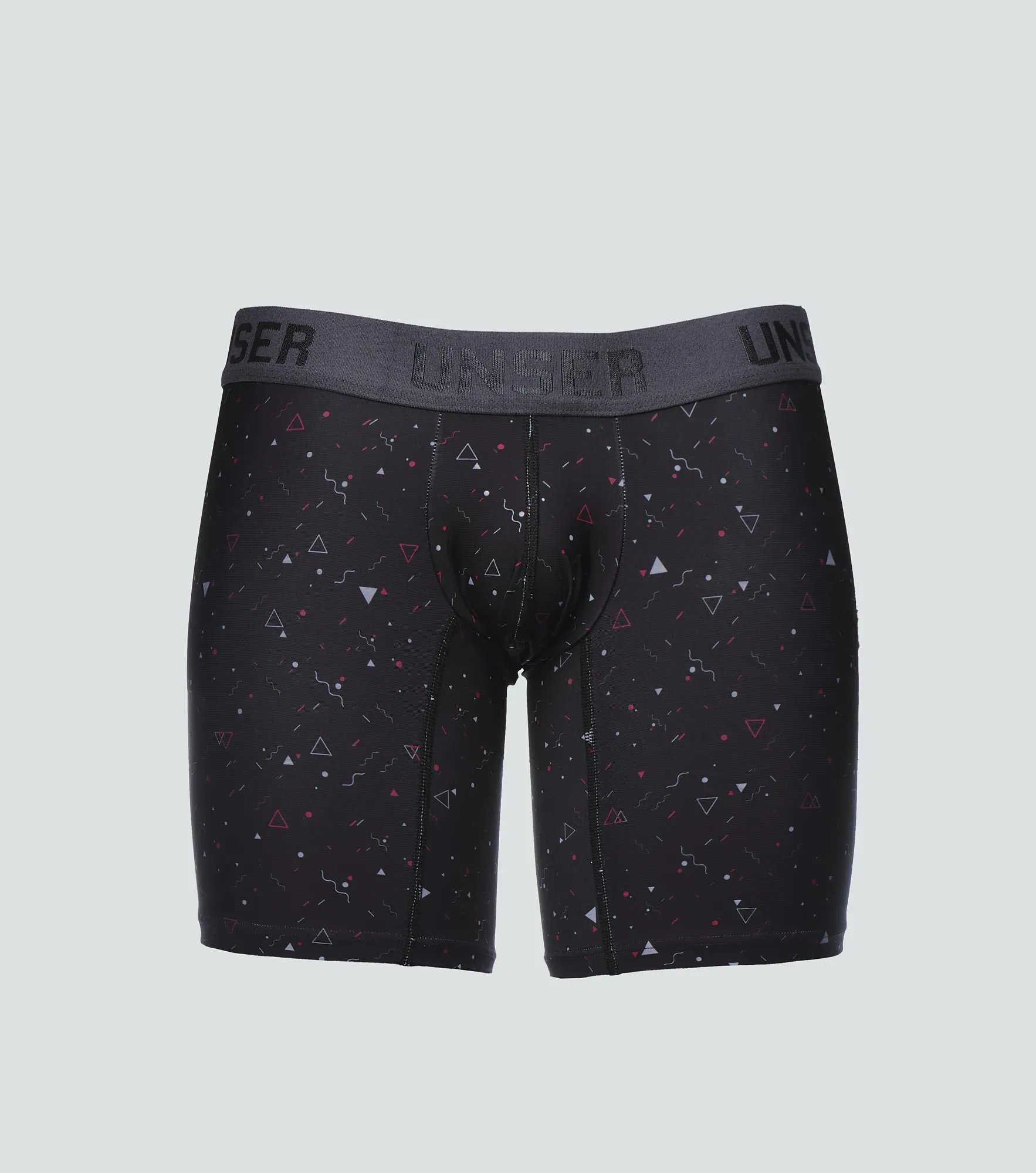 Axel Boxer Microfibra Negro Con Figuras Y Triangulos UnserNG