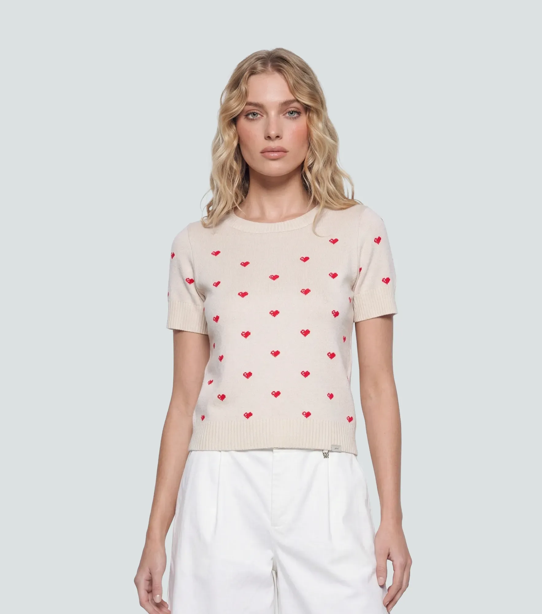 Blusa Tejida Para Mujer Tipo Camiseta Con Corazones Marly Derek 838732 AR