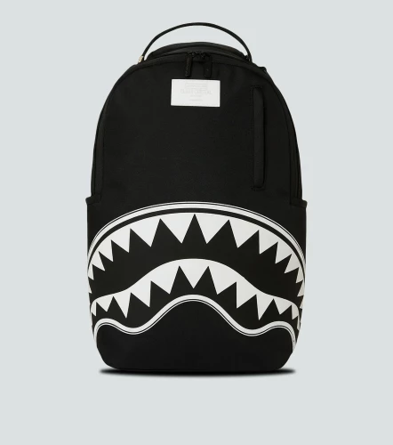 Morral Sprayground Shark Central White Stencil Shark Black NylonNG