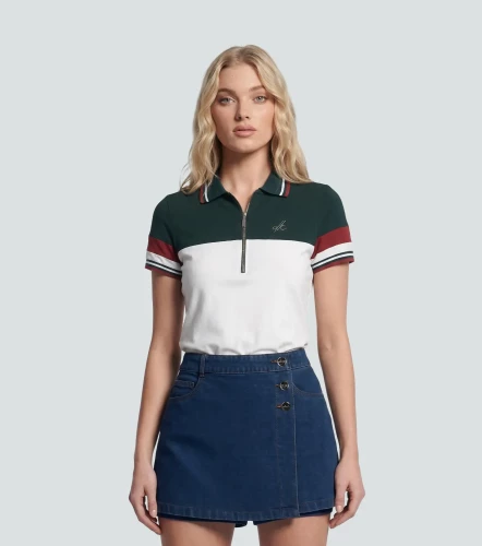 Polo Para Mujer Combinado Manga Corta DerekVO