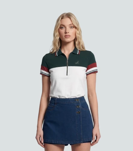 Polo Para Mujer Combinado Manga Corta DerekVO