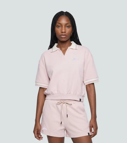 Selina Blusa Unicolor Tipo Polo Silueta Crop Top TyperPR