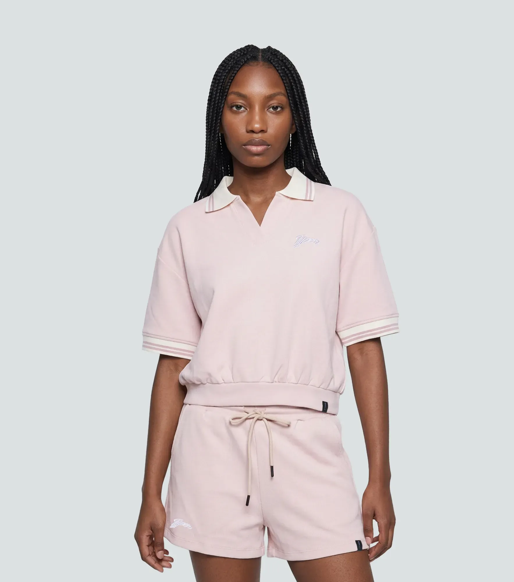 Selina Blusa Unicolor Tipo Polo Silueta Crop Top TyperPR