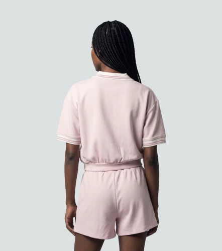Selina Blusa Unicolor Tipo Polo Silueta Crop Top TyperPR
