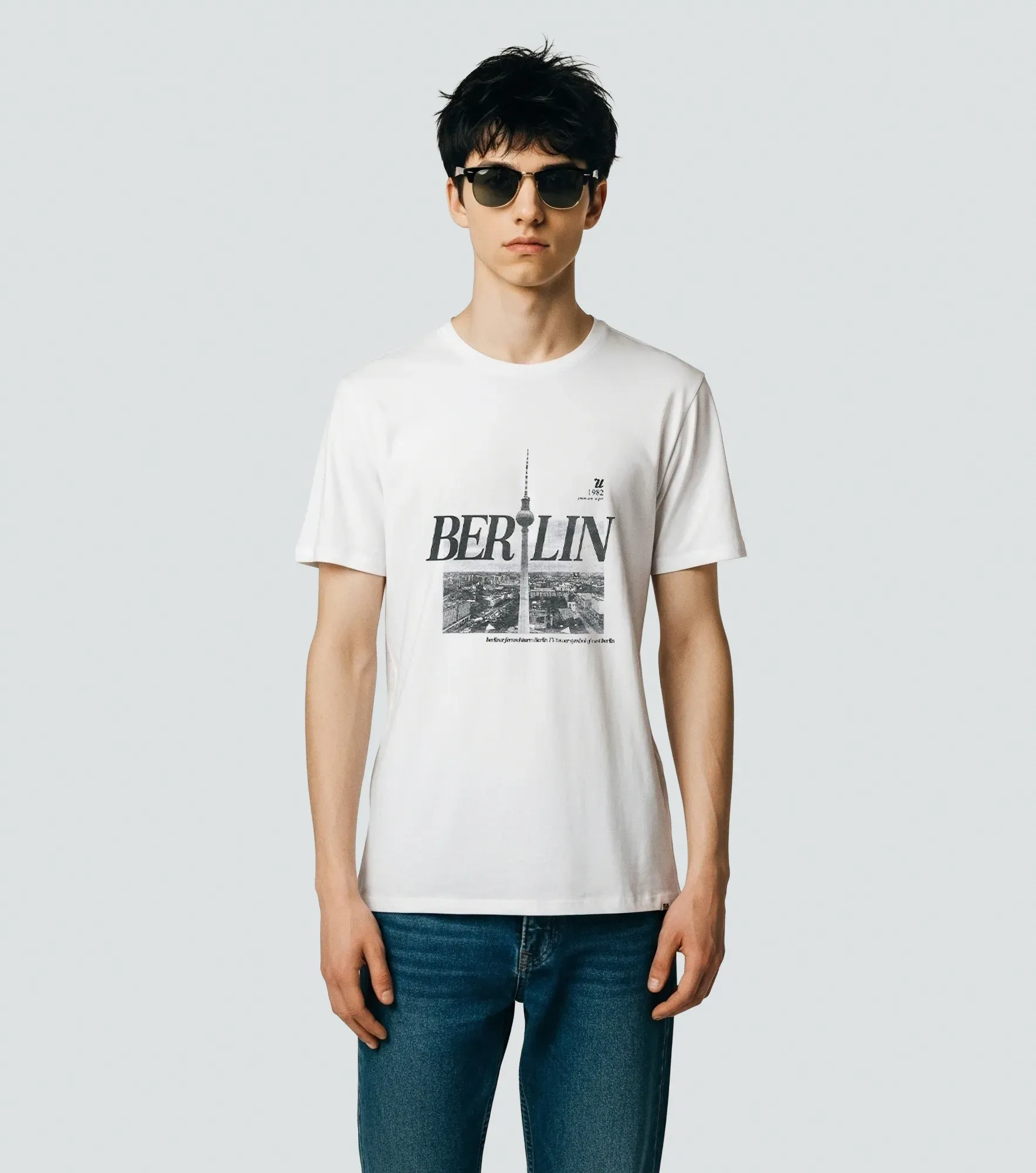 Slim Izan T Shirt Unicolor Con Estampado Unser 836147 BL