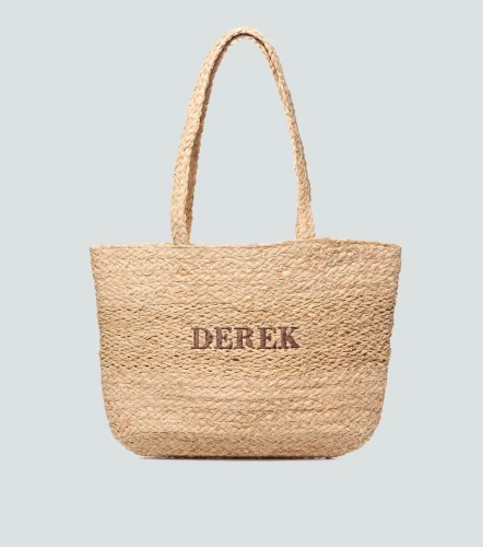 Bolso En Fibra Natural Trenzada Unicolor DerekAR