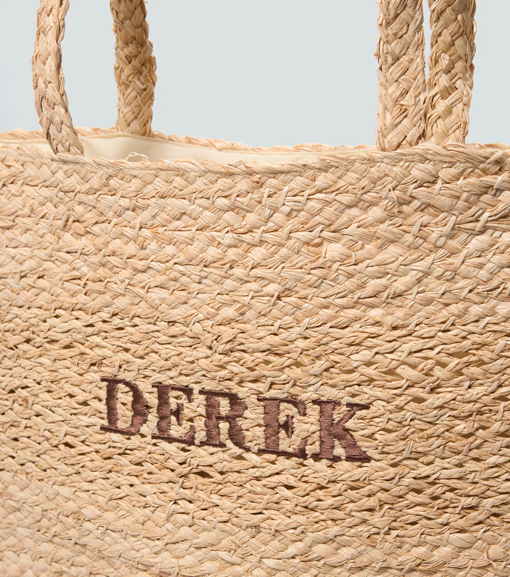 Bolso En Fibra Natural Trenzada Unicolor Derek 838274 AR