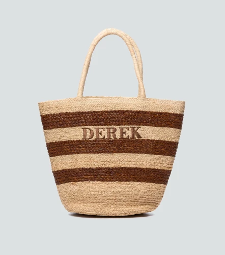 Bolso Playero A Rayas Con Asas Tejidas DerekAR