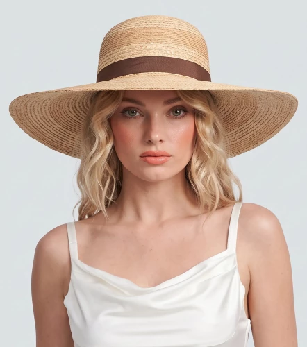 Sombrero De Fibra Natural Trenzada Con Banda De Tela DererkAR