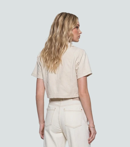 Blusa En Indigo Para Mujer Con Bordado Amy DerekAR