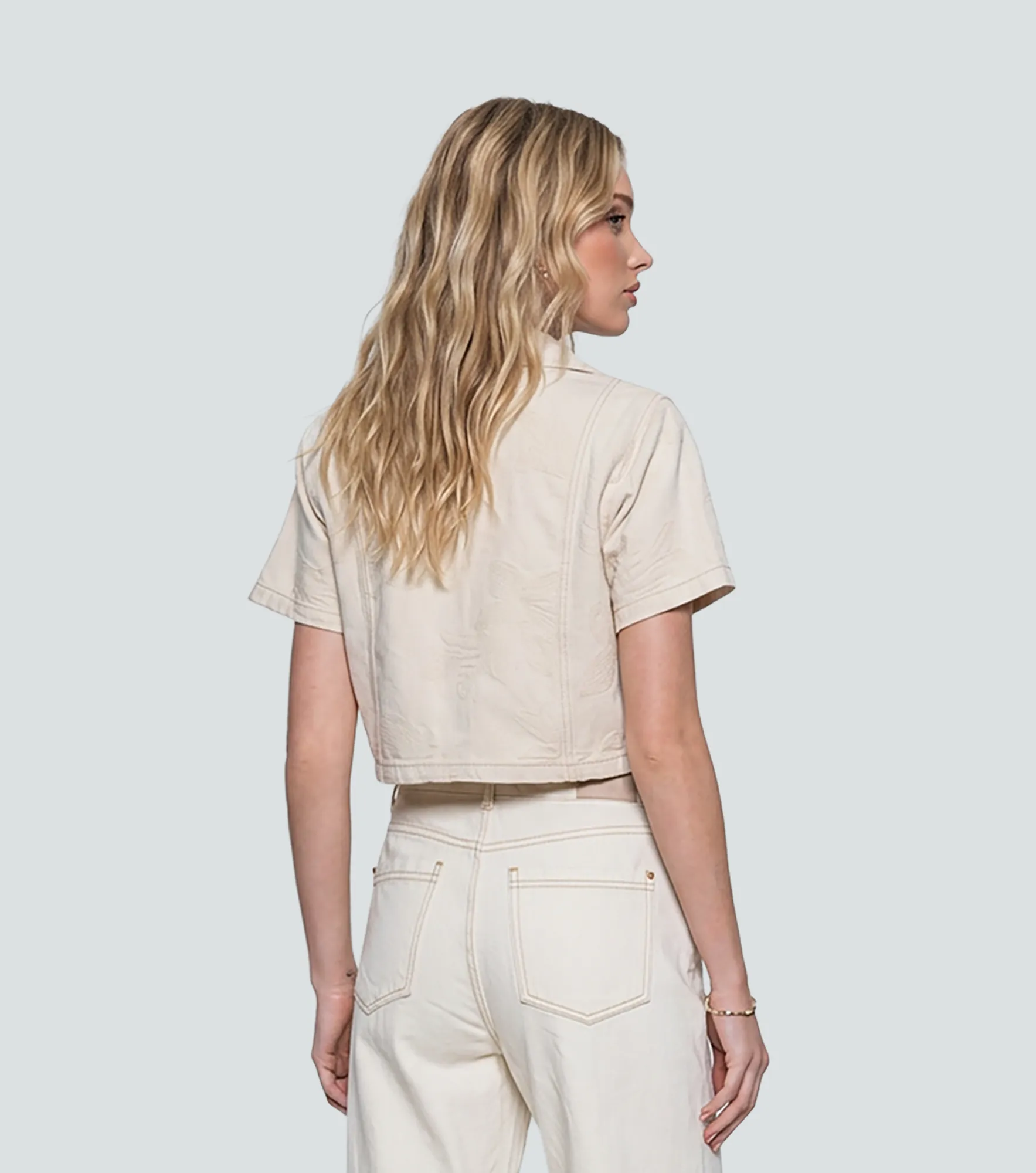 Blusa En Indigo Para Mujer Con Bordado Amy Derek 838731 AR