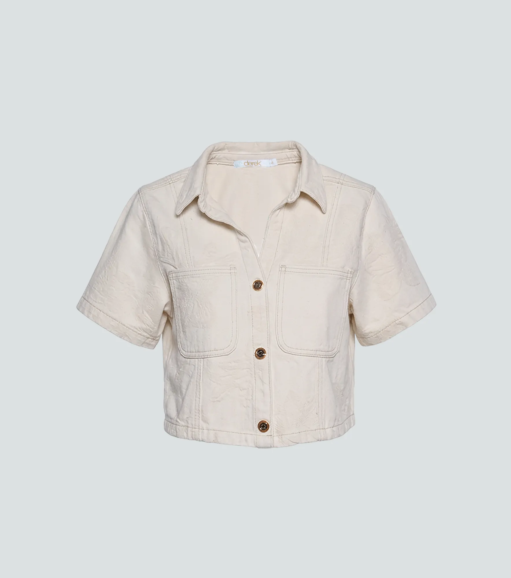 Blusa En Indigo Para Mujer Con Bordado Amy Derek 838731 AR