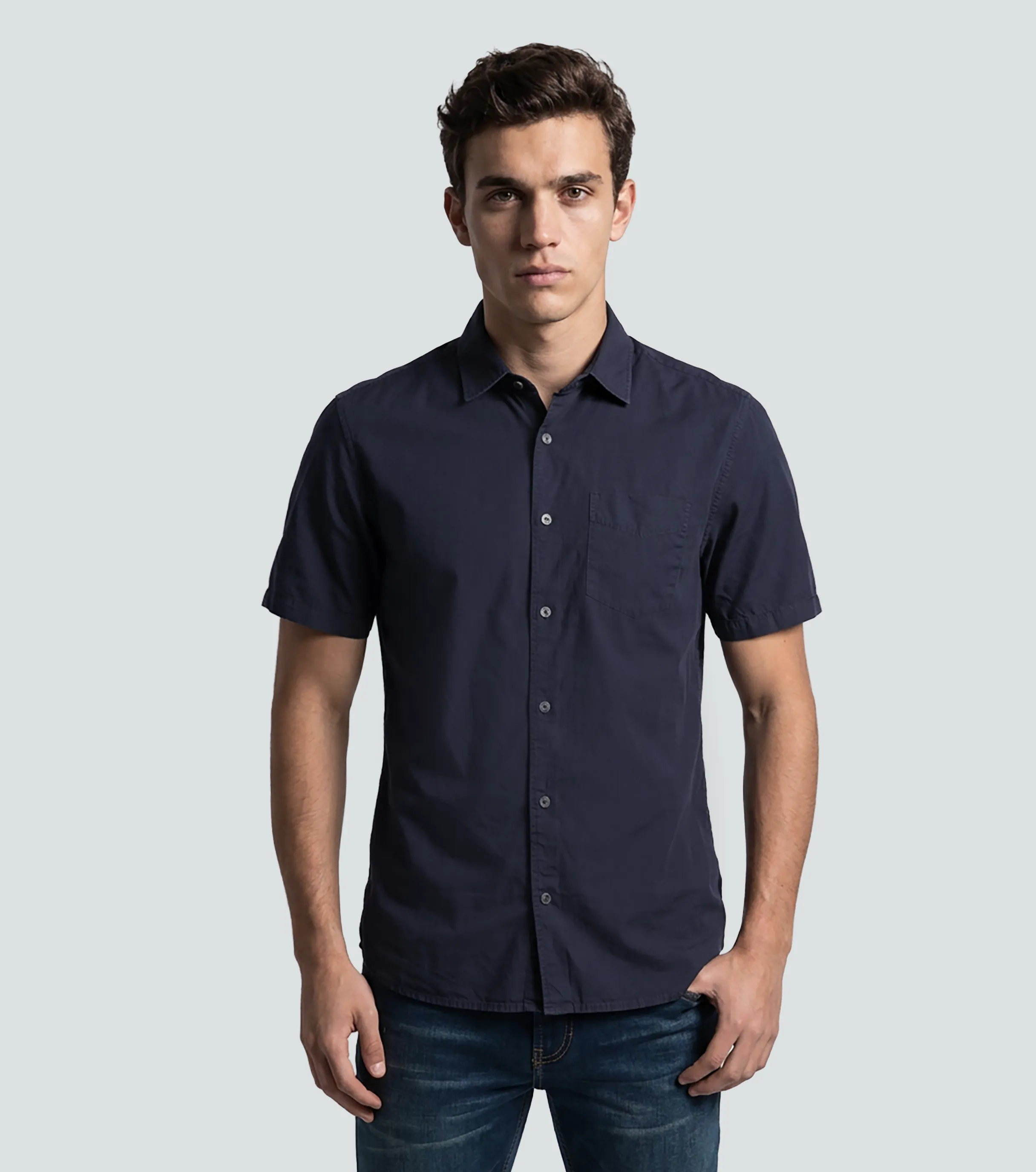 Camisa Chevignon Spread Neck Shirt Mc 135064 AZ