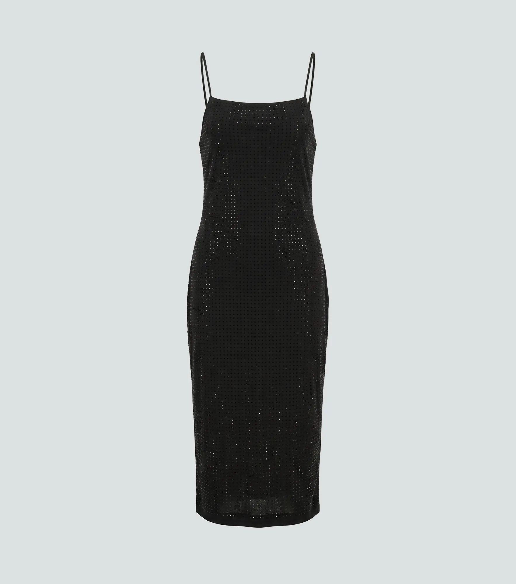 Vestido Midi De Tirantes Con Brillo Sutil Unicolor Derek 838398 NG