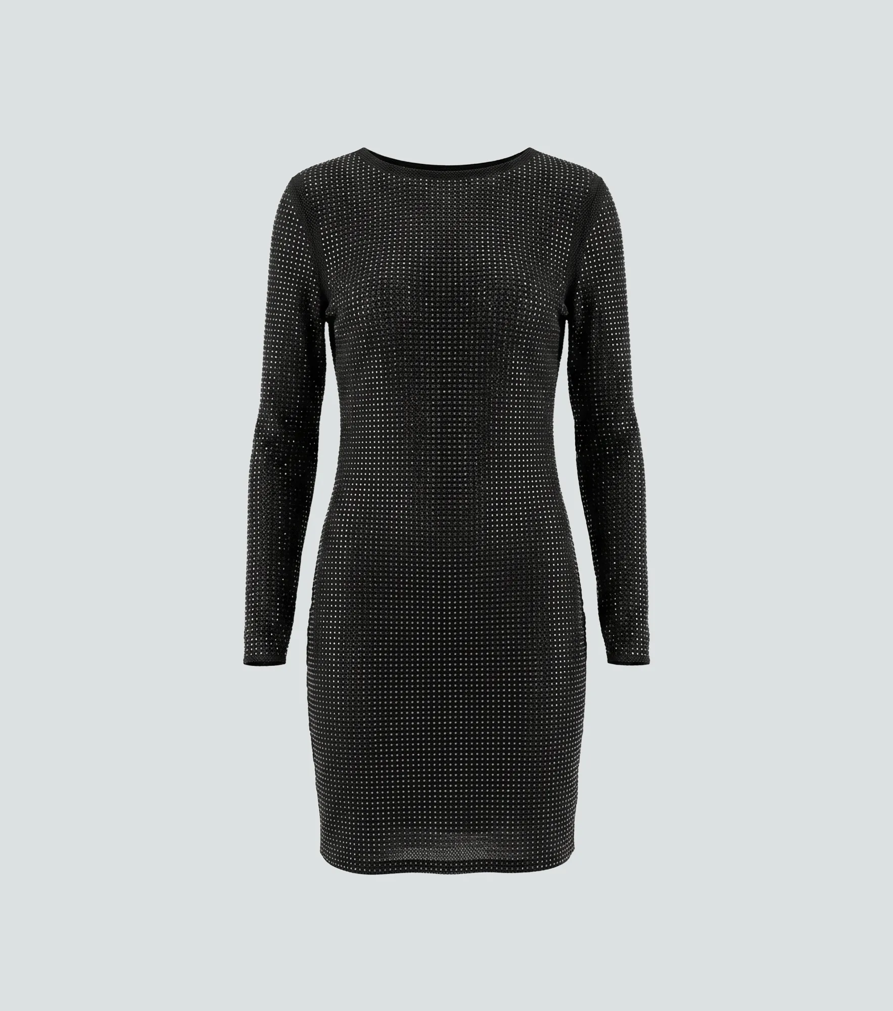 Vestido Corto Con Transparencia Y Brillantes Derek 838399 NG
