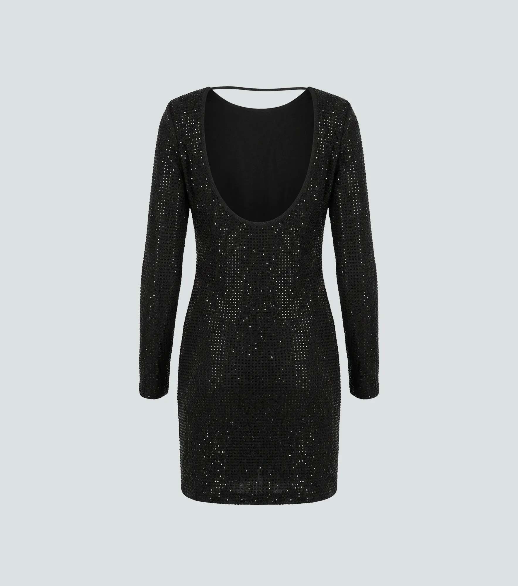 Vestido Corto Con Transparencia Y Brillantes Derek 838399 NG