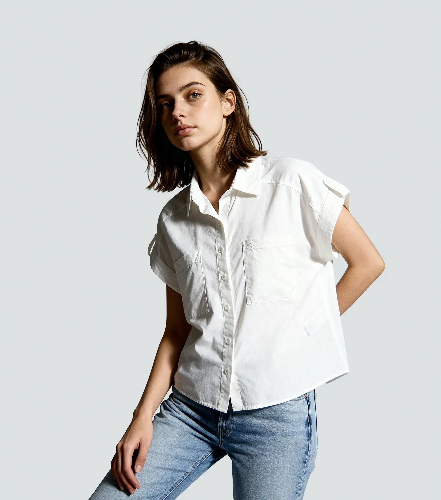 Angel Blusa Manga Sisa Con Charreteras En Hombro Unser 836182 BL