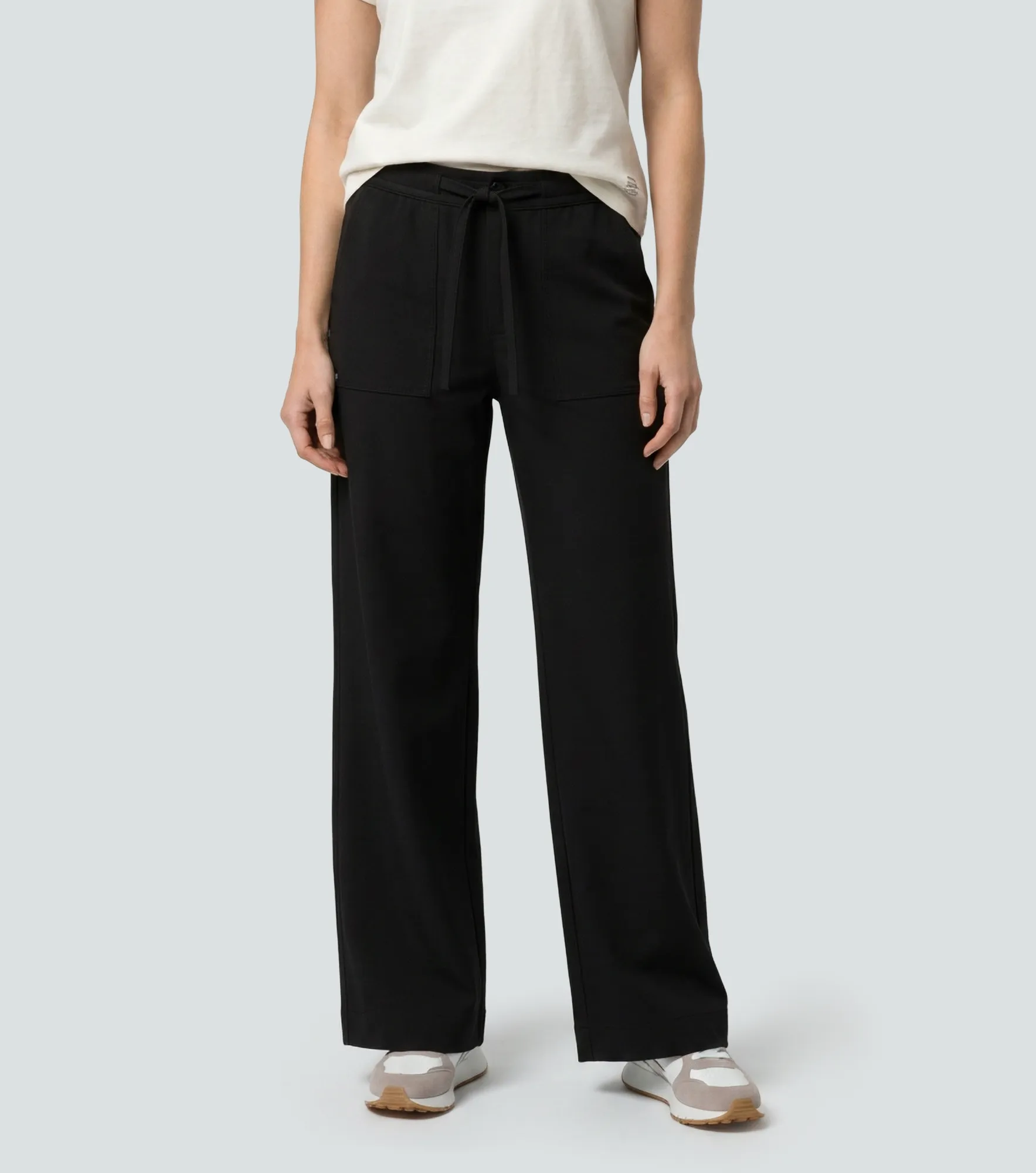 Antonella Pantalon Unicolor Con Detalles Unser 836550 NG