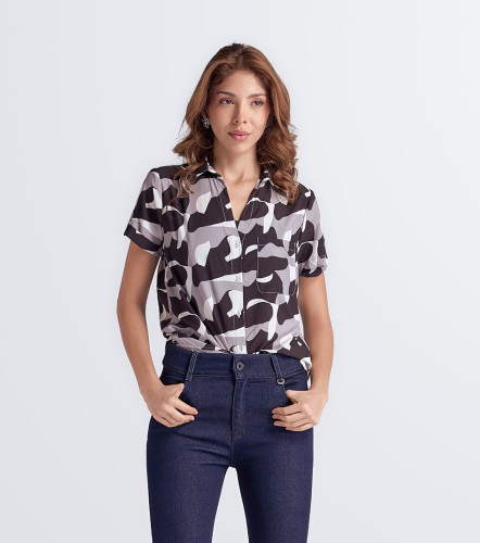 Blusa Camisera Para Mujer Natalia Manga Corta DerekNG