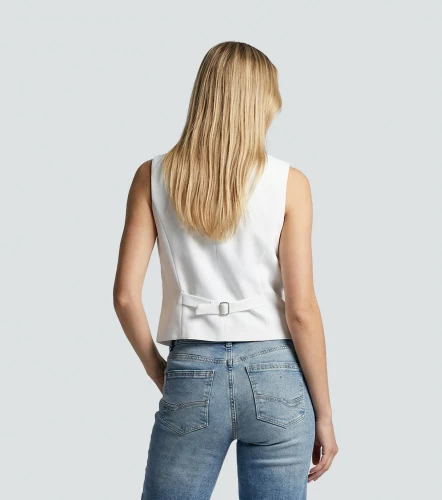 Chaleco Para Mujer En Lino Unicolor Ariana DerekBL