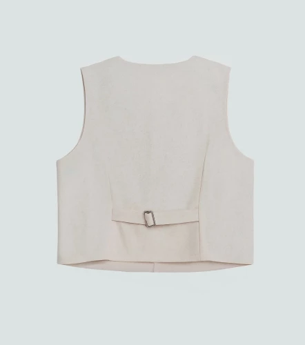 Chaleco Para Mujer En Lino Unicolor Ariana DerekKQ