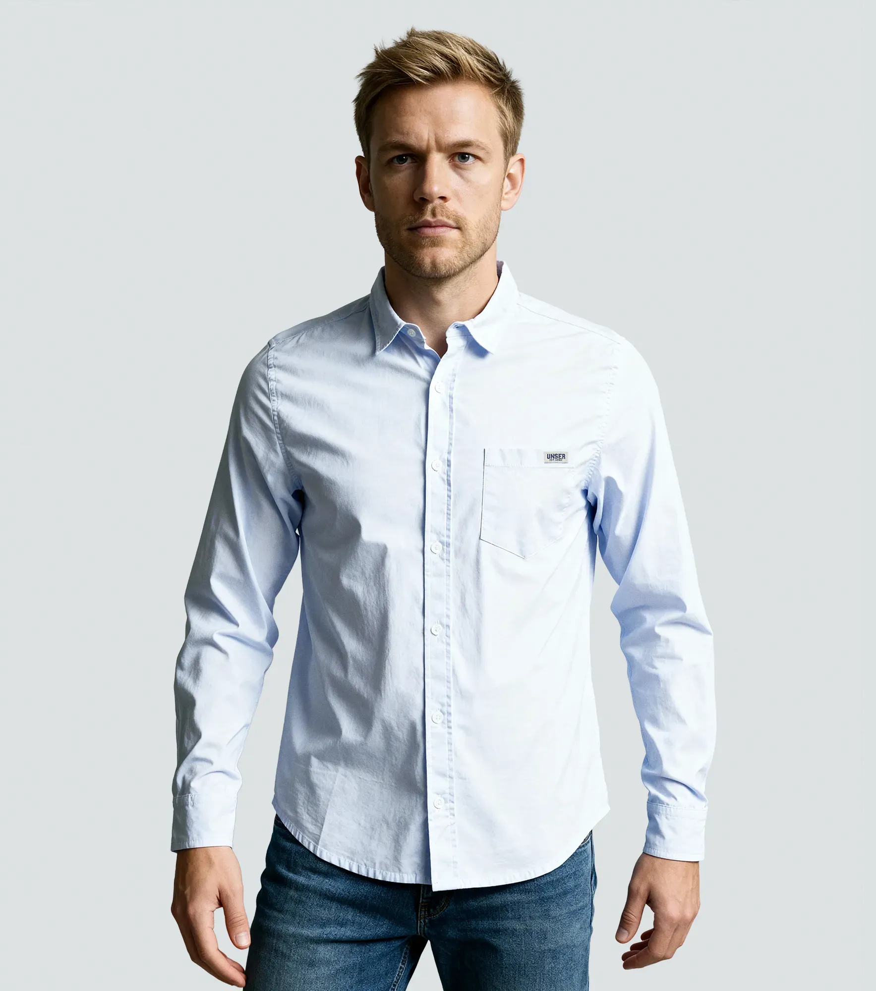 Slim Camilo Camisa M L Unicolor Unser 836141 BL