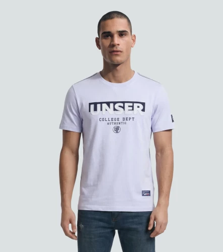 Slim Matias T Shirt Unicolor Con Estampado UnserBL