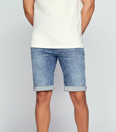 Bermuda Para Hombre En Indigo Con Proceso Claro UnserAZ