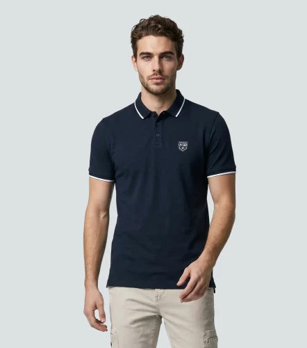 Slim Julian Polo Unicolor Con Bordado UnserAV