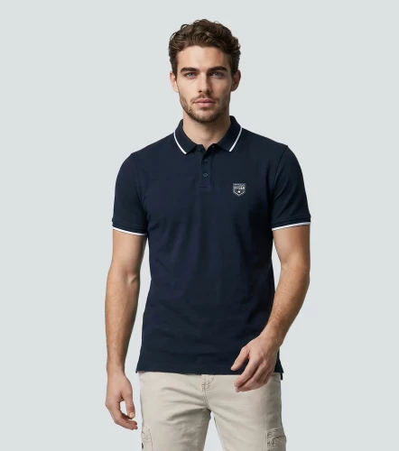 Slim Julian Polo Unicolor Con Bordado UnserAV