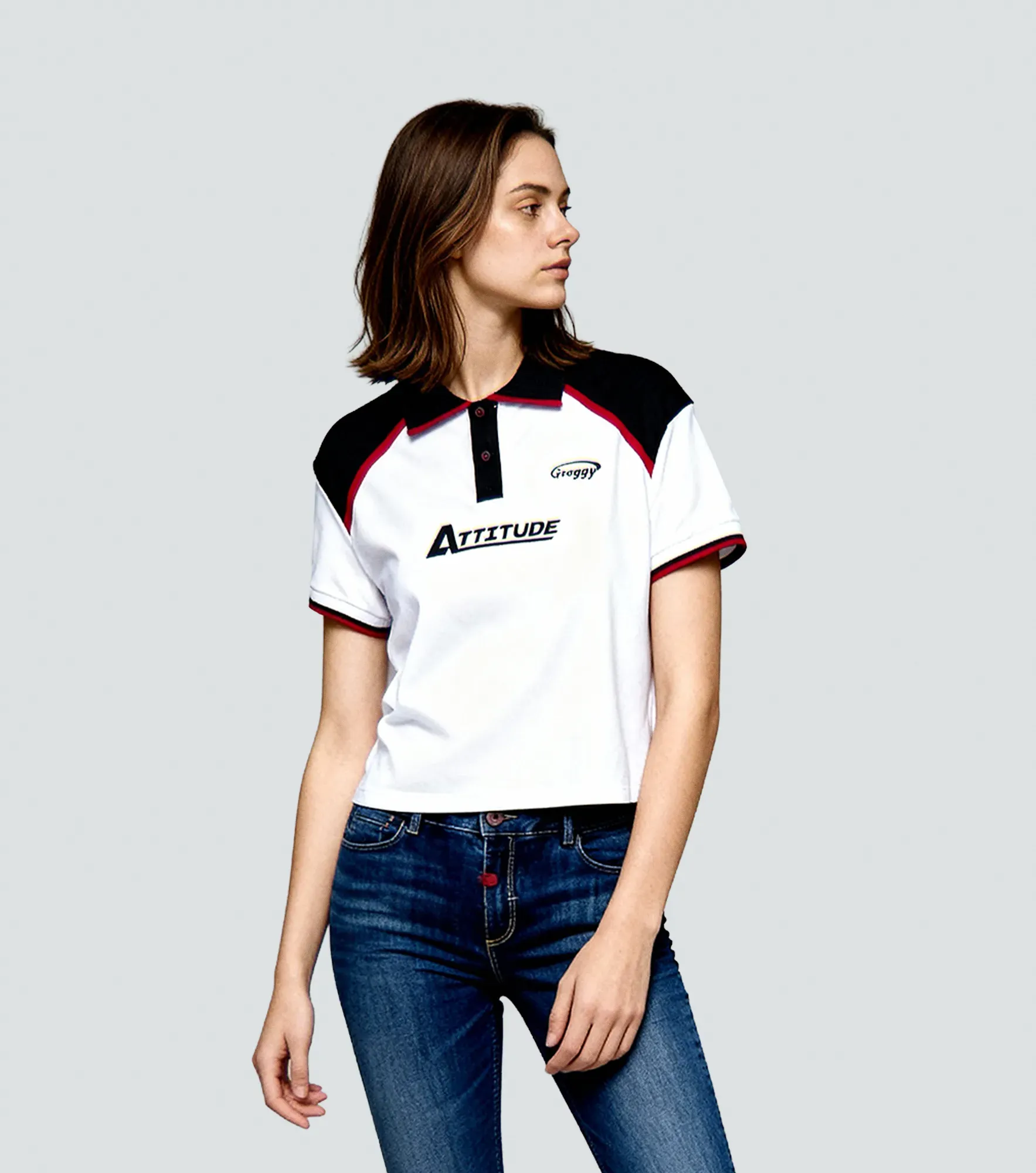 Yuna T Shirt Tipo Polo Regular Femenina Groggy 836205 CU