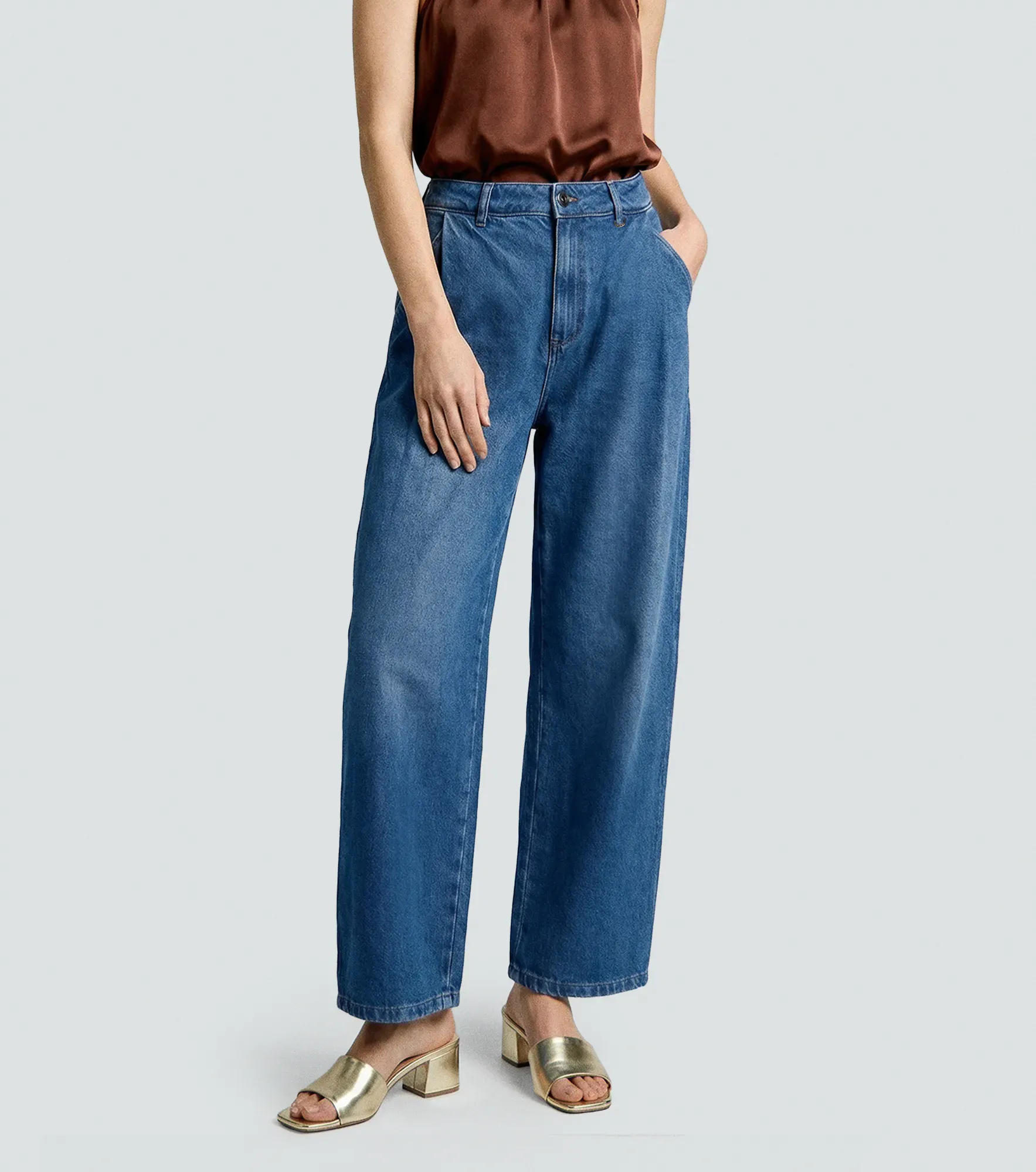 Barcelona Jean Para Mujer Tipo Barril Con Proceso Saray Derek 836289 AZ